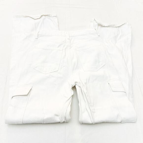 AGOLDE Minka Cargo Wide Leg White Denim Jeans A9117-1183 Zip Fly Size 24 - Picture 6 of 9